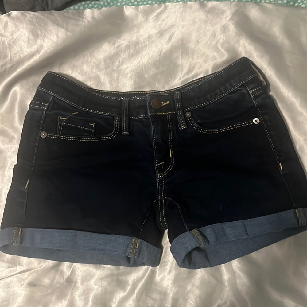 Wassup Denim Mid-Rise Midi Shorts